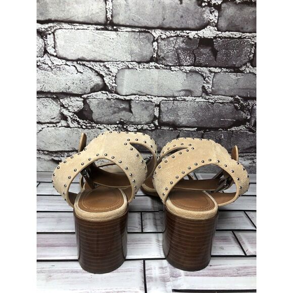 Givenchy Taupe Suede Leather Elegant Heel Studded Sandals Women sz 38EU/7.5M US - Picture 7 of 16
